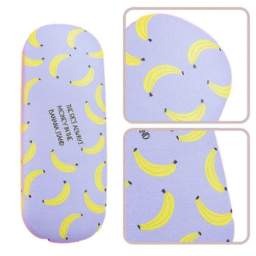 (banana) Print Hard Shell Frame Glasses Case Eyeglasses Storage Box Reading Glasses Protector Container Pineapple 2