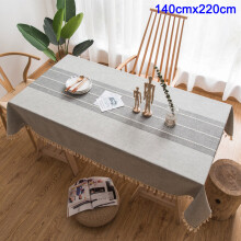 (140cmx220cm) Linen Tablecloth with Tassels - Kitchen Decor