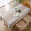 (100cmx160cm) Linen Tablecloth with Tassels - Kitchen Decor 7