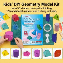 (12 Basic Sets) Math Geometry Kit for Kids - DIY Spatial Thinking Tool