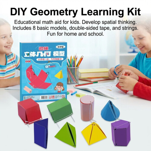 (8 Basic Sets) Math Geometry Kit for Kids - DIY Spatial Thinking Tool