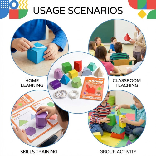 (16 Advanced Sets) Math Geometry Kit for Kids - DIY Spatial Thinking Tool