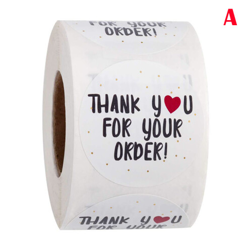 (White, A) 500pcs Thank You Stickers, Circle Decor Labels