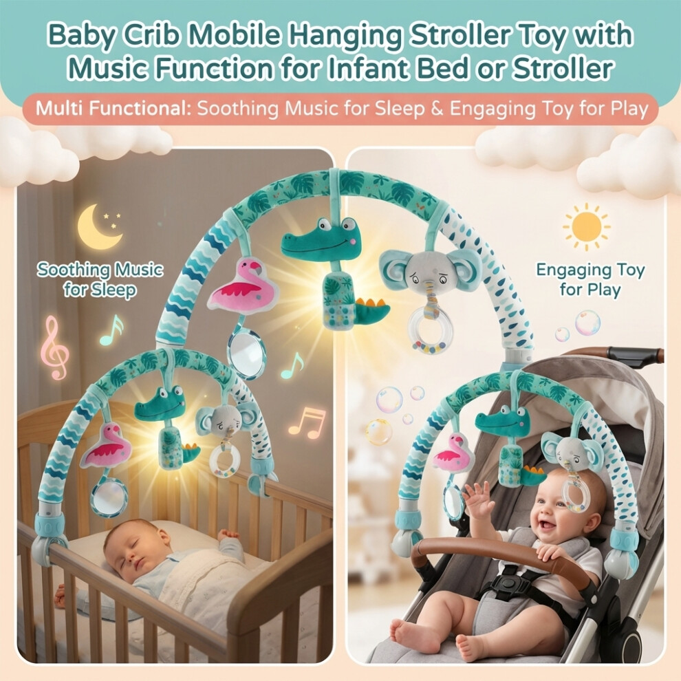(Animal Elephant) Musical Baby Crib Mobile For Stroller Dachuang Beauty