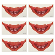 Temporary Halloween Tattoos Waterproof Lip Temporary Tattoos Halloween Prank Makeup Easy To Use Halloween Costume Accessories Long Lasting Halloween