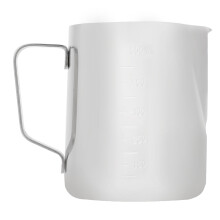 Espresso Milk Pitcher Stainless Steel Heat Resistant Dishwasher Safe Smooth Mouth Latte Art Creator Ergonomic Handle Mirror Finish Dripless Spout