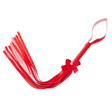 (One Size, Red) Faux Leather Sensual Teasing Whip with Satin Bow Cute Tickler for Couples Romantic Play Accessory for Night Games