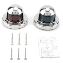 Feu de navigation avant pour bateaux, feu latéral LED rouge et vert, acier inoxydable marin, 12 V, étanche IP66, feu de position compatible avec
