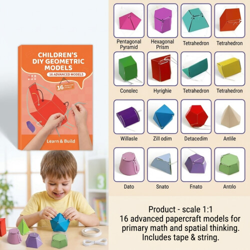 (16 Advanced Sets) Math Geometry Kit for Kids - DIY Spatial Thinking Tool 2