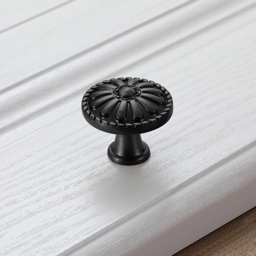 (Black, 2pcs) Rustic Black Cabinet Knobs with Screws 1