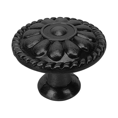 (Black, 2pcs) Rustic Black Cabinet Knobs with Screws 2