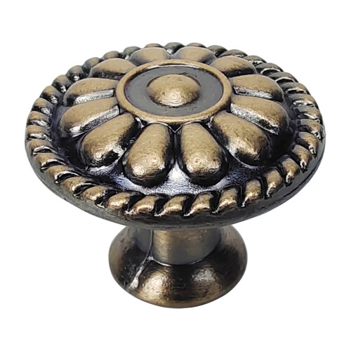 (Bronze brushed wire, 2pcs) Rustic Black Cabinet Knobs with Screws 1