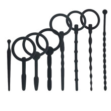 (One Size, Black) Silicone Urethral Sound Extra Long Beads Penis Sounding Urethra Rod Fetish Erotic Toy for Men