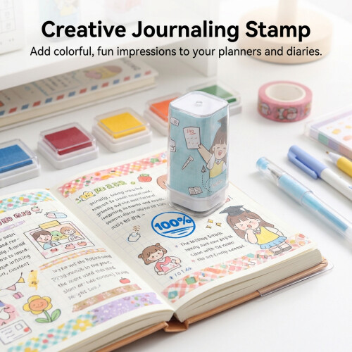 (Blue 100) Light Sensitive Colorful Diary Stamp Tool 1