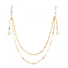 (One Size, Gold) Non Piercing Nipple Chain Pearl Pendant Decor Layered Chest Chain Body Jewelry Accessories