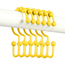304 Stainless Steel Shower Curtain Hooks, Double Glide, Rainbow Color, Set of 12, Compatible with Standard Rods