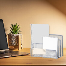 Schreibtisch-Organizer, 3 Fächer, Metallgitter, Briefsortierer, Brief- und Aktenhalter fürs Büro