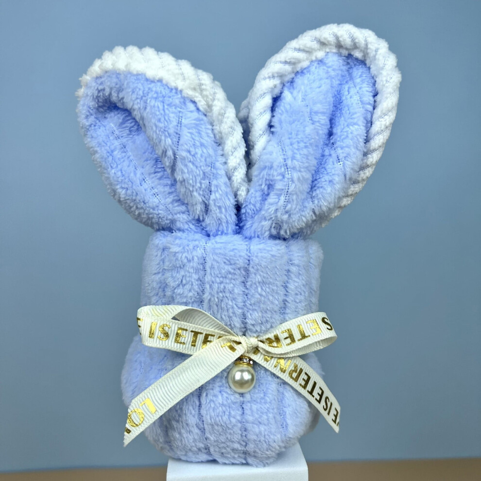 Bunny Towels – Coral Fleece Hand Towels with Bags, Baby Shower Favors for Easter, Wedding, Birthday, Baptism (Compatible with Standard Towel Hooks)