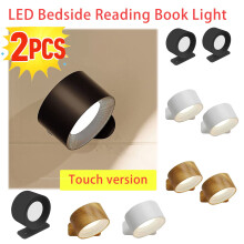 Wall-Mounted Bedside Lamp Wireless USB Rechargeable 2 PCS