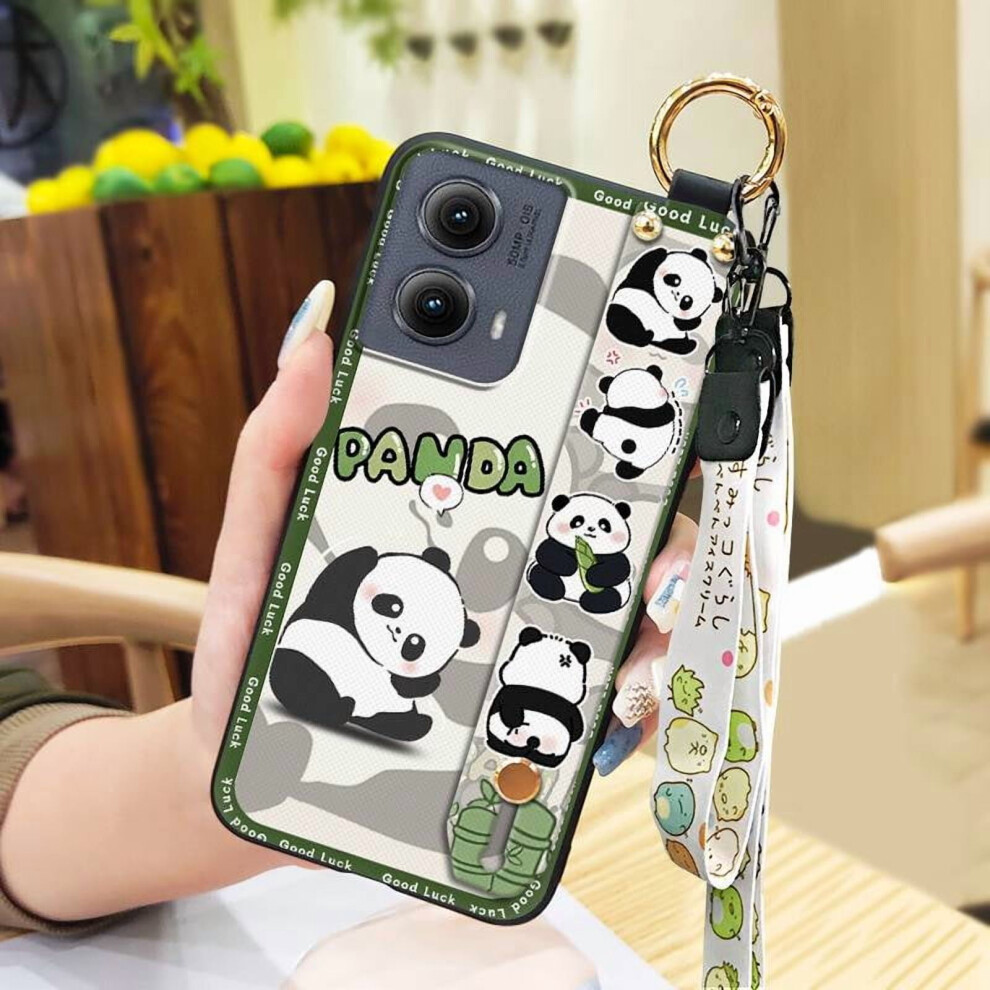 Panda Cartoon Phone Case For Moto Edge 5G 2024 Â Shockproof, Kickstand, Dirt-Resistant, Soft Silicone Protective Cover 9358459355891