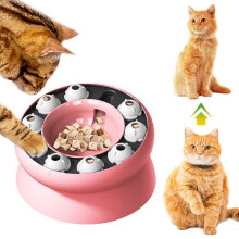 Rotierender Futternapf mit Fressbremse – Interaktives Labyrinth-Futterpuzzle für Katzen und kleine Hunde, lebensmittelechter Kunststoff, leicht zu
