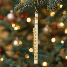 Enfeite de Natal em forma de instrumento musical - Ornamento 2D para pendurar com melodias alegres, compatível com árvore de Natal, 7,9 cm (3,1