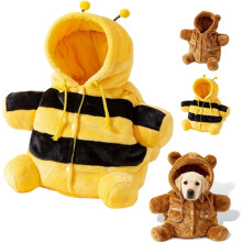 Sac à dos en peluche YEPOLERCE pour chatons et petits chiens, motif ours et abeille, idéal pour les sorties. Sac anti-fugue. Un cadeau parfait pour