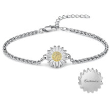Zonnebloem schakelarmband voor as, urnarmband voor vrouwen, aandenkenarmband voor crematie, voor mens of huisdier.