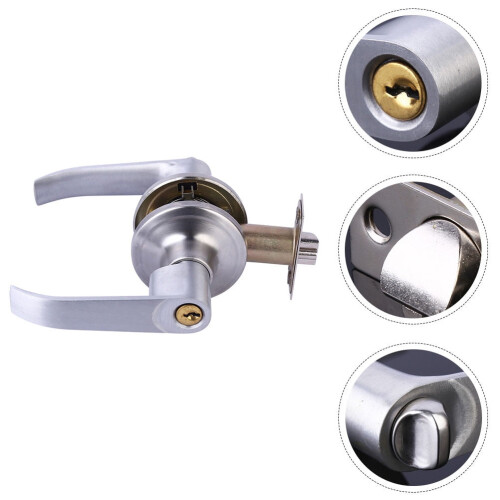 1Set Security Door Lock Bar with Keyed Handle for Indoor Use