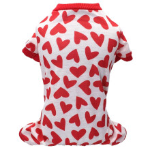 Valentinstag-Herz-Haustierpyjama für kleine Hunde und Katzen – Warmer Winteroverall, geeignet für Chihuahuas und Yorkshire Terrier