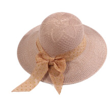 Chapeau de soleil Panama Fedora en paille à larges bords pour femme, protection UPF50+, avec ruban à nœud papillon, chapeau de plage anti-UV