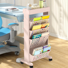Rollbares Bücherregal, Bücheraufbewahrungsständer, bewegliches Bücherregal mit Rollen, multifunktionaler Organizer, mobiles Bücherregal,