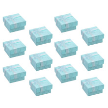 12 ks malých farebných šperkovníc pre ženy, darčekový obal, 4,0 x 4,0 x 1,0 palca