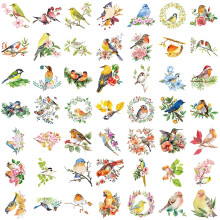Vintage Bird Stickers for Scrapbook Decor 50pcs