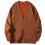 Men's Fleece-Lined Cardigan Jacket V-Neck Solid Color 2