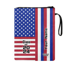 Pochette de protection pour livres aux couleurs du drapeau américain – Protection légère et lavable en polyester pour cahiers, carnets et