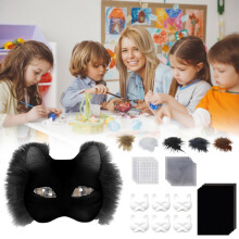 Kit fai da te per creare una maschera da gatto con tessuto sintetico e rete di plastica – Facile da realizzare per adulti, perfetto per Halloween o