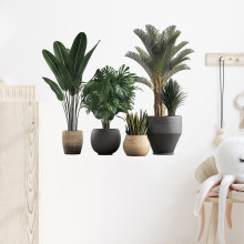 (THA273) Waterproof PVC Plant Pot Wall Stickers