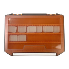 (Orange) Fishing Tackle Box with Removable Dividers