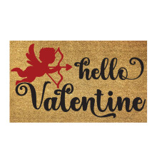Fußmatte „Willkommen zum Valentinstag“ – Polyester, rutschfest, saugfähig, wasserdicht, für den Innen- und Außenbereich, leicht zu reinigen