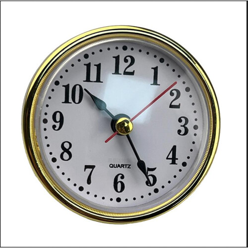 (1) Sleek Recessed Clock Insert for DIY Craft, Gold/Silver