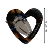 (6) Bridal Heart Hair Clips - Elegant Hollow Barrettes