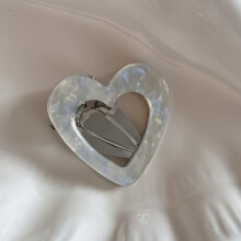 (2) Bridal Heart Hair Clips - Elegant Hollow Barrettes