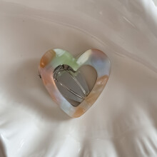 (5) Bridal Heart Hair Clips - Elegant Hollow Barrettes