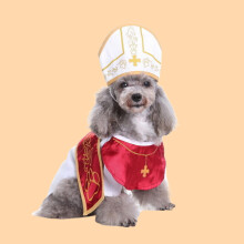 (M) Religious Pope Puppy Costume for Halloween & Christmas