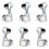 6PCS Electric Guitar Alignment Tuner, Fully Enclosed, Large Handle, String Knob, Upwind Stringer 3L+3R 1