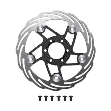 CYCLAMI Freno de Disco para Bicicleta, Rotores Flotantes de Fibra de Carbono, 6 Agujeros, Ultraligeros, para Carretera, MTB, 160 mm.
