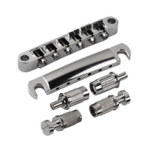 Vintage LP Guitar Bridge & Tailpiece Set, Compatible with LP Electric Guitars, Enhanced Durability & Tone Silver