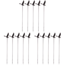 15Pcs Black Stainless Steel Fruit Forks Reusable Party Picks