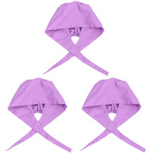 3Pièces Chapeaux De Infirmière Violet Imprimé Confortable Et Respirant
